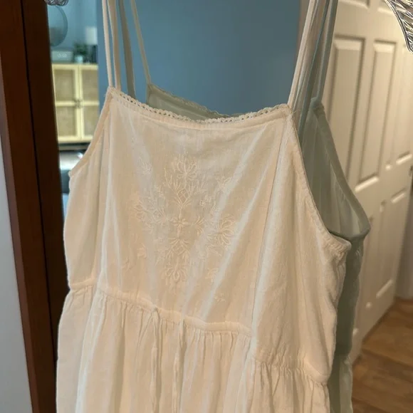 ZARA, white, midi dress, Small, linen - Picture 2 of 4